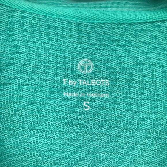 T By Talbots Dress Womens Small Green Stripe Blouson Pockets Rope Drawstring - Picture 3 of 6